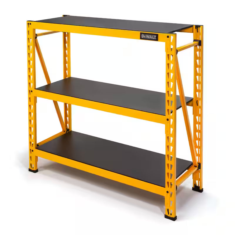 Yellow 3-Tier Steel Storage Shelving Unit F85427