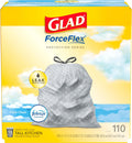 13 Gal Drawstring Kitchen Garbage Bags, 110 Ct P663
