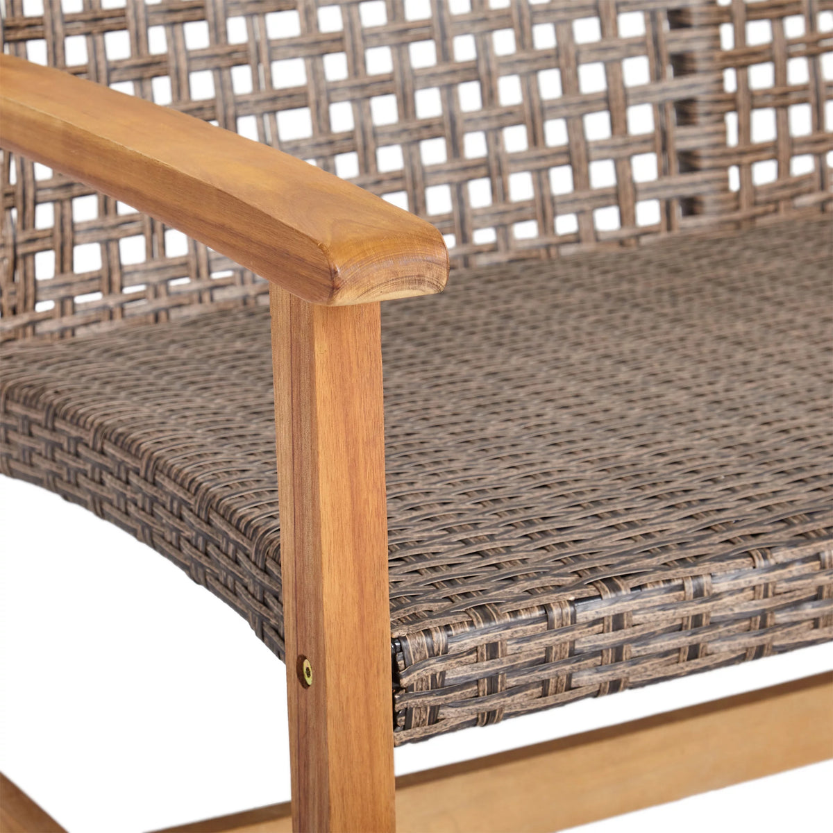 Wood and Wicker Club Chairs, Set of 2 G831