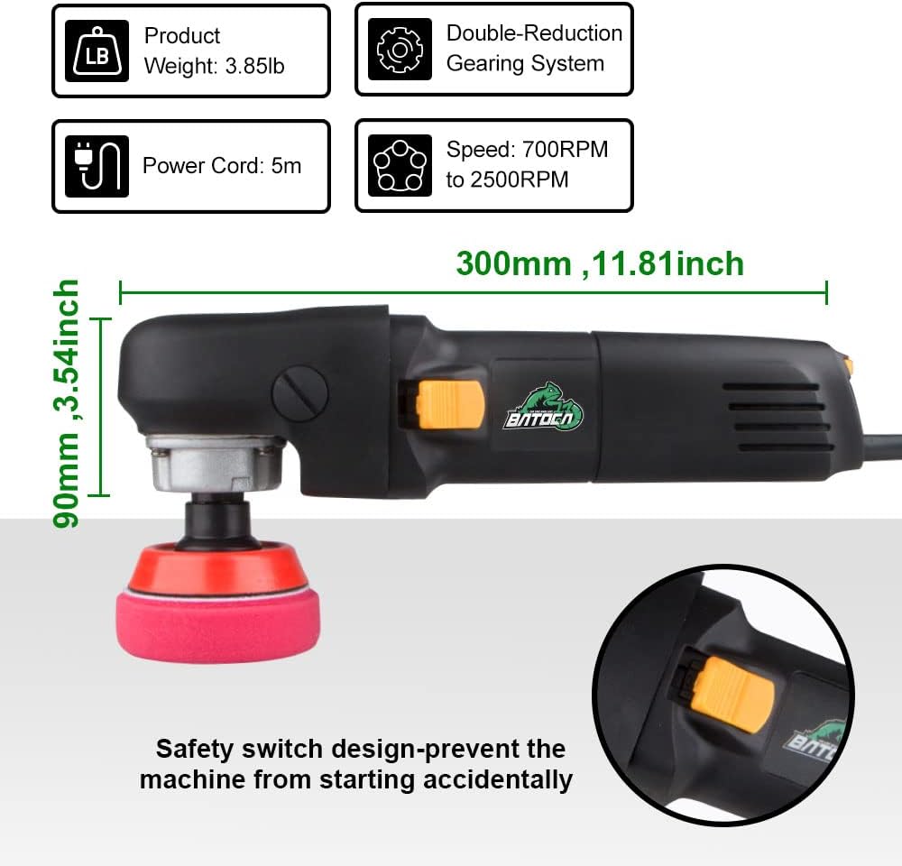 3 inch 6-Level Speed Rotary Car Polisher with Foam Polishing Pads D669