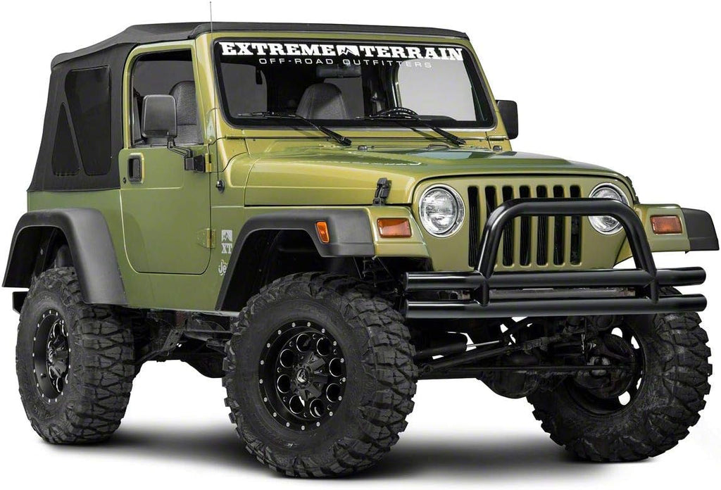 Gloss Black Double Tubular Front Bumper with Classic Over-Rider Hoop M45782