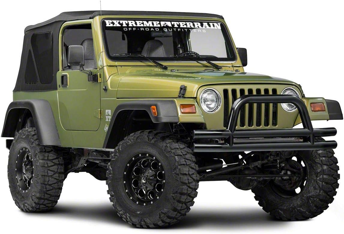 Gloss Black Double Tubular Front Bumper with Classic Over-Rider Hoop M45782