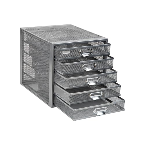 10-Drawer Metal Mesh Desk Organizer, Silver Q367685
