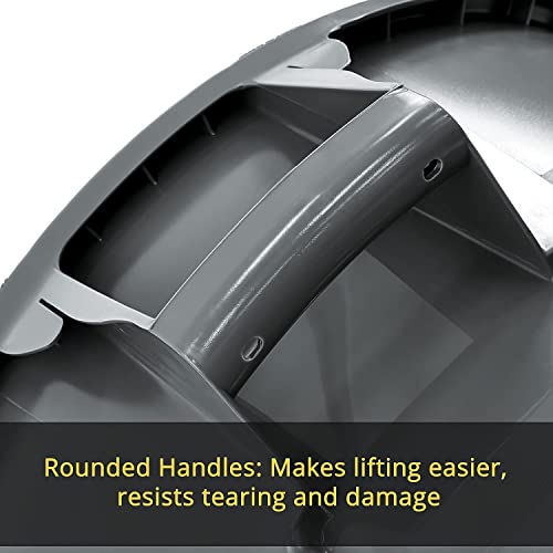 Round Plastic 32 gal Gray Container L5309