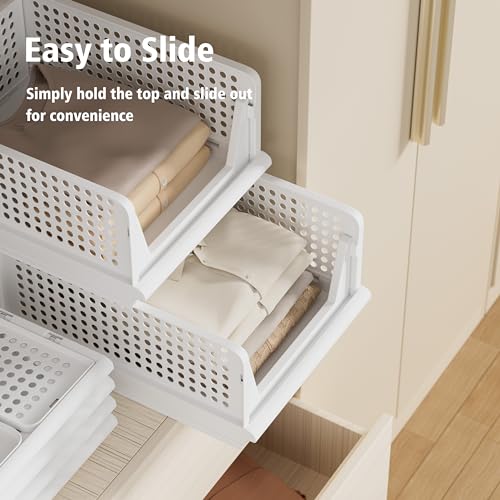 Stackable Plastic Storage Basket Bin H5224