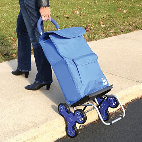 Blue Folding Grocery Cart with 3 Wheels Z869