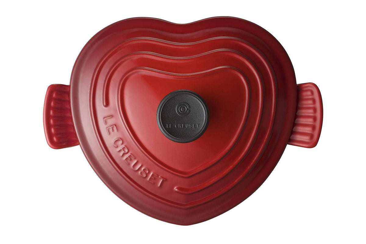 Enameled Cast-Iron 2-Quart Heart Casserole Red Z66543