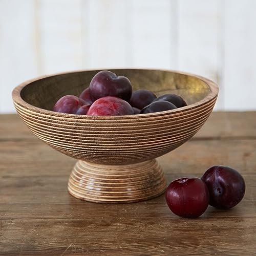 Wooden Mango Wood Serving Bowl D385755