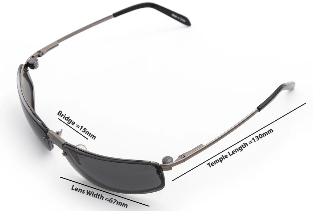 Rectangle Sunglasses with 4 Magnetic Clip-On Lenses Q2159