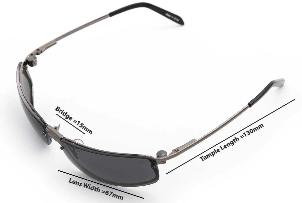 Rectangle Sunglasses with 4 Magnetic Clip-On Lenses Q2159