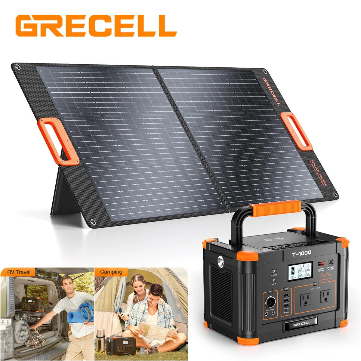 1000W Portable Power Station & 100W Foldable Solar Panel A62082