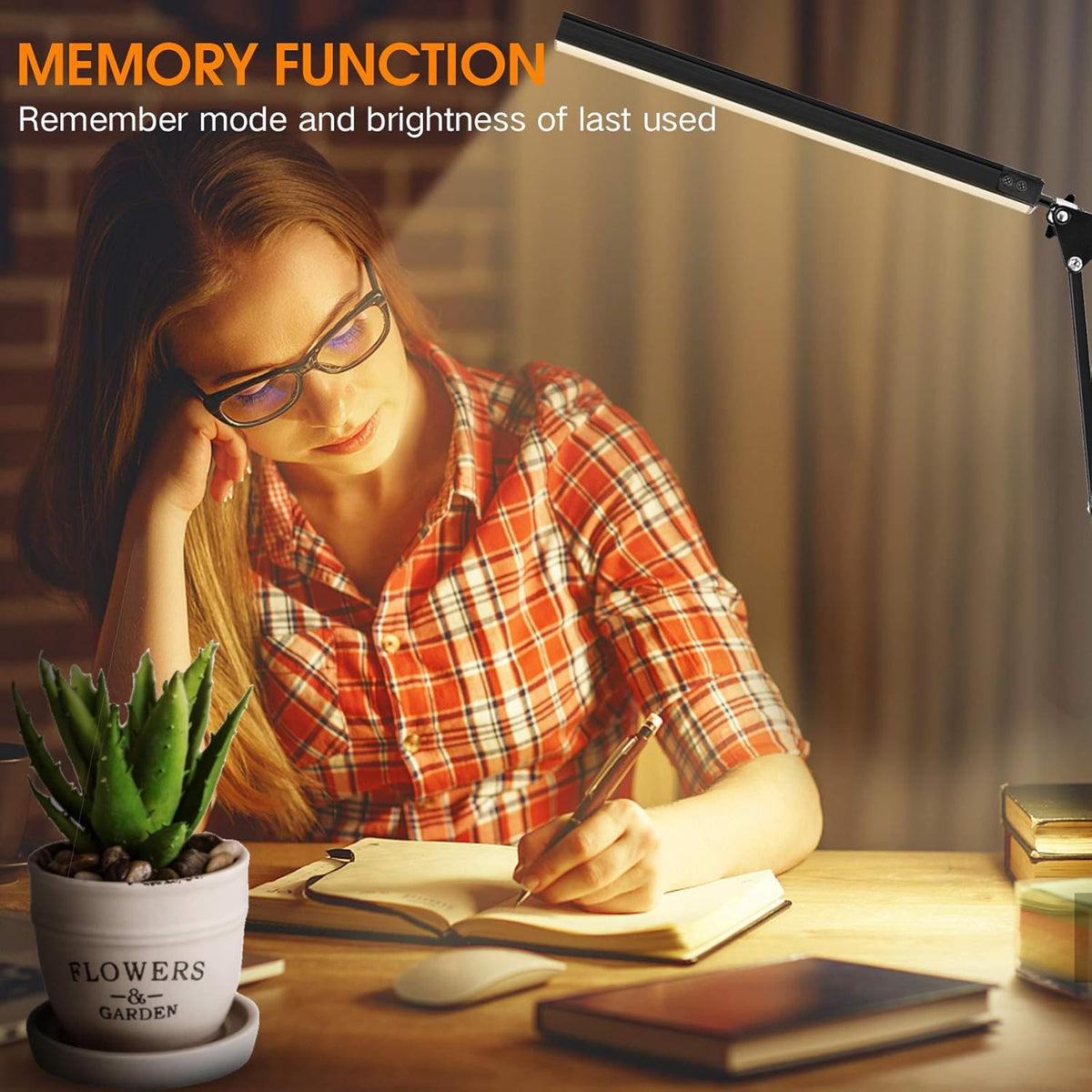 LED Desk Lamp with Clamp, 3 Modes, 30 Brightness Dimmable I1224