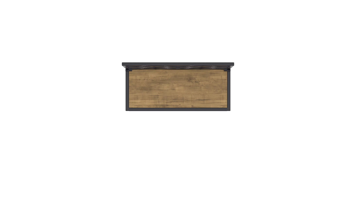 2-Tier Wall Shelves Antique Nickel Natural Mango Wood E136835