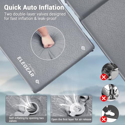 Self Inflating Sleeping Pad, 3.1'' Ultra-Thick Memory Foam Camping Pad with Pillow J392534