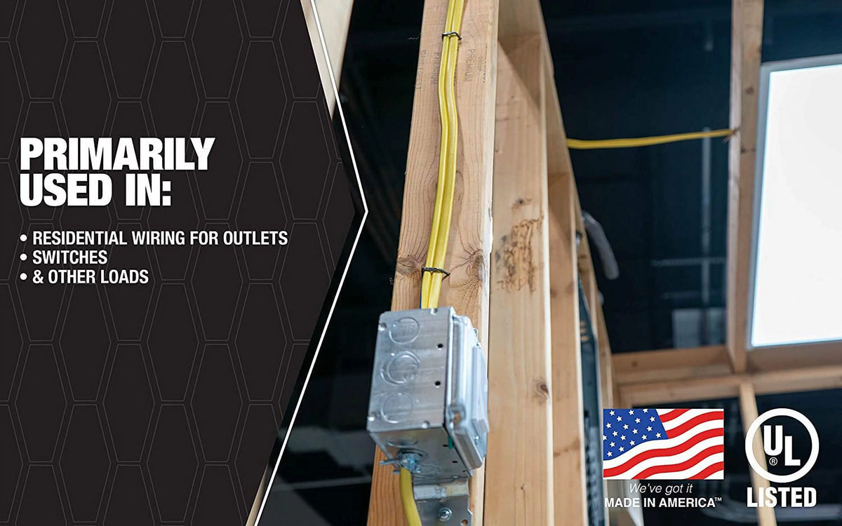 25' 12/2 with ground NM-B Yellow Electrical Wire W7153