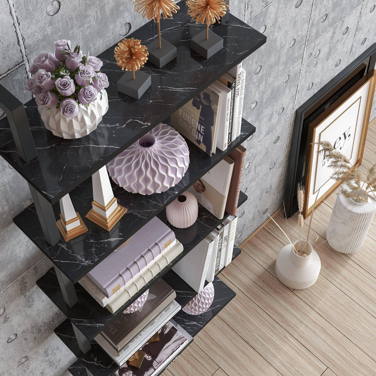 Tall Metal Wood Bookcase D720115
