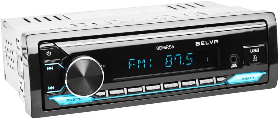 Single DIN Bluetooth Car Stereo Receiver with USB AUX Inputs V940383
