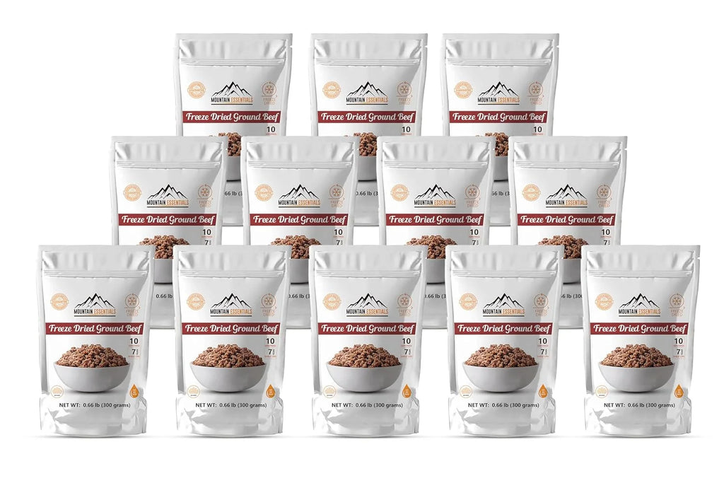 Freeze Dried Ground Beef Fully Cooked, Pack of 12, 10 serving F173286