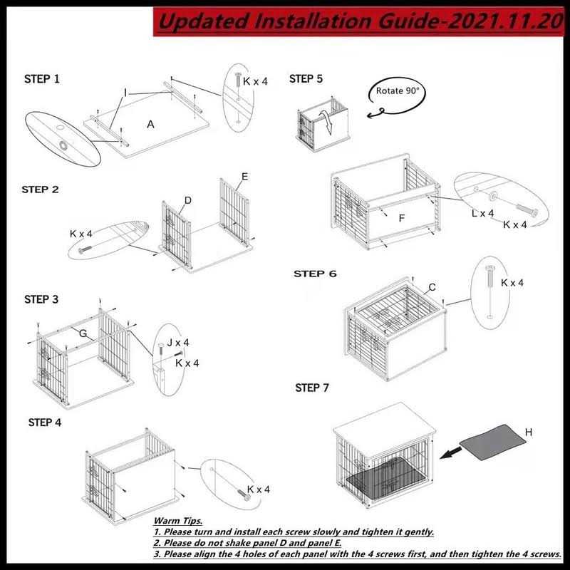 Wooden Dog Crate Furniture with Cushion B34835