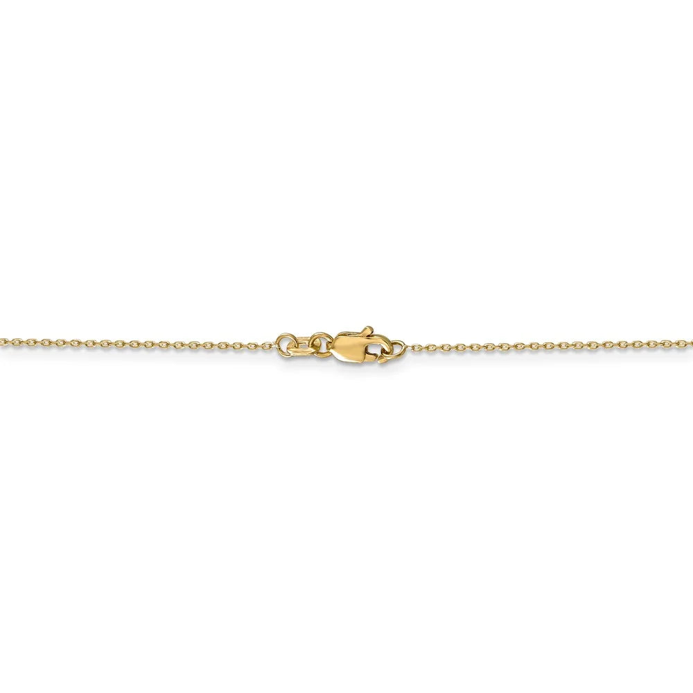 14k Yellow Gold Small Initial N Necklace, 16 Inch I9078