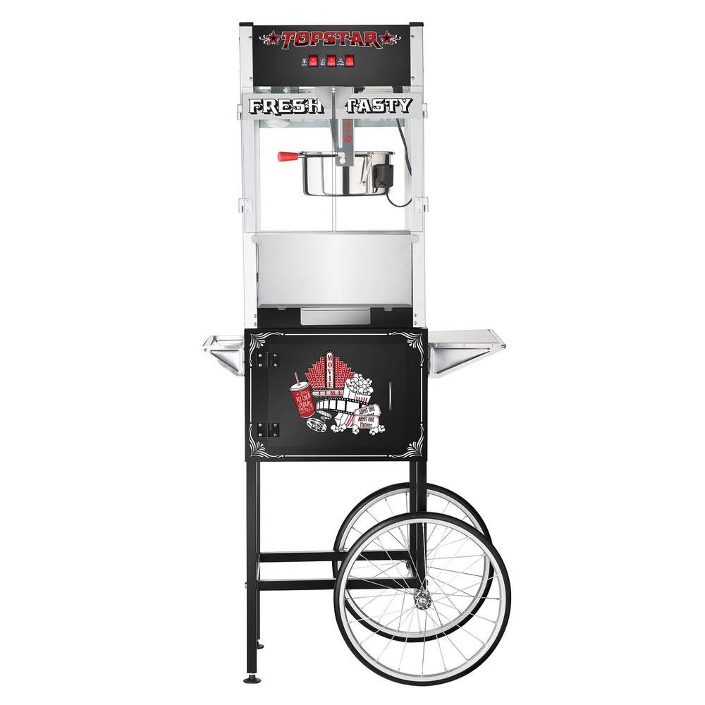 12 oz Black Popcorn Machine with Cart E99067