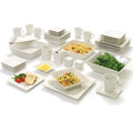 45-Piece Cream White Stoneware Dinnerware Set B58632