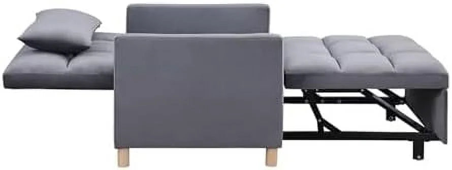 Convertible Velvet Sleeper Sofa Chair Bed Y98533