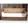 Hand Carved Rustic Floral Daybed Z136