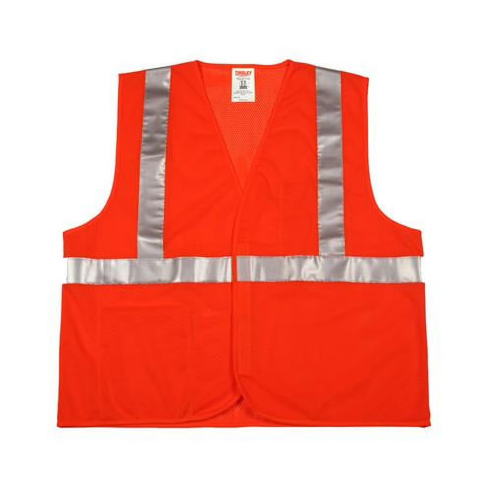 Fluorescent Orange-Red High Visibility Class 2 Mesh Vest Y997446