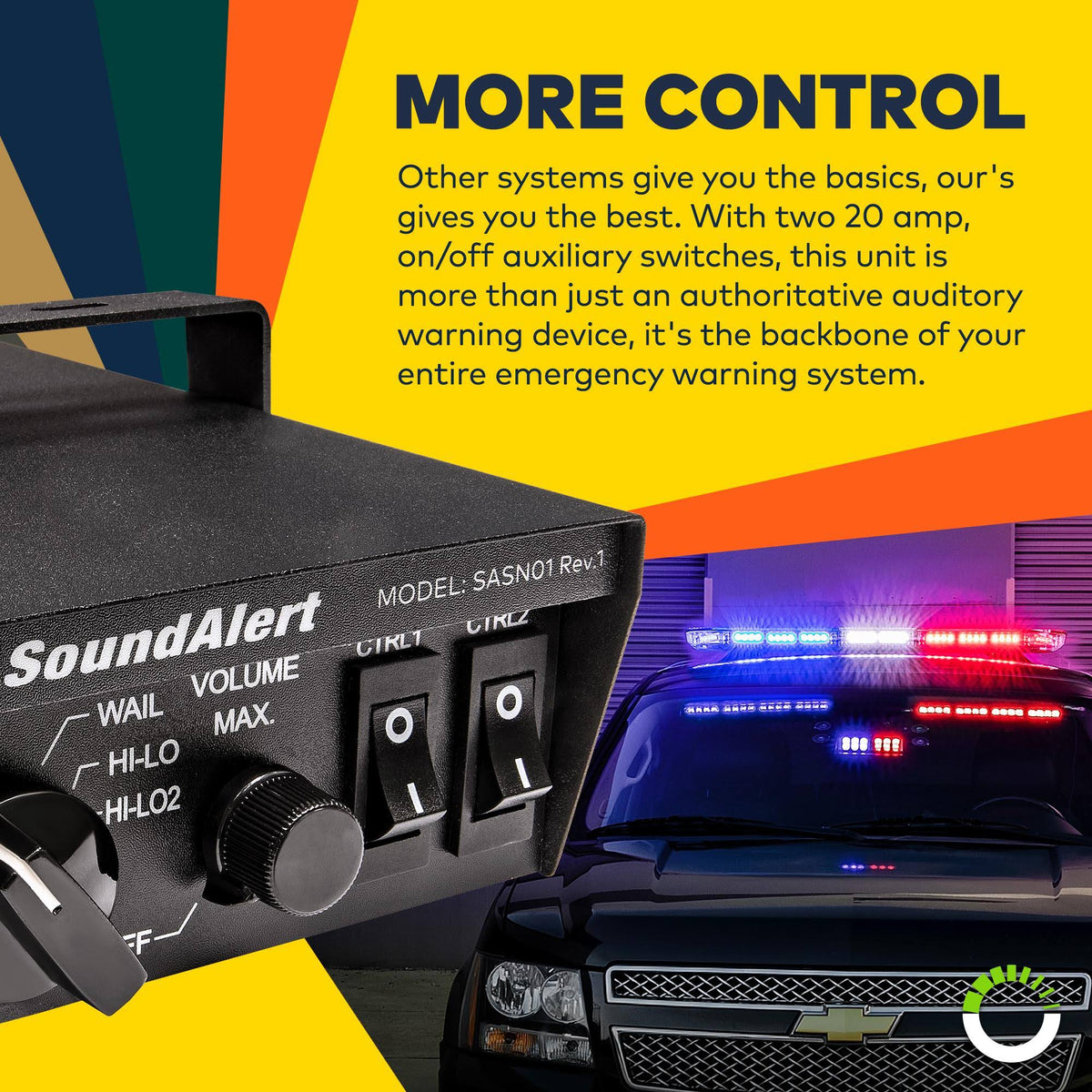 100W Emergency Police Siren Speaker 120-130dB PA System M84893