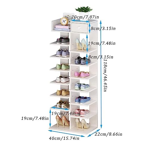 8 Tiers Vertical Narrow Shoe Rack L614