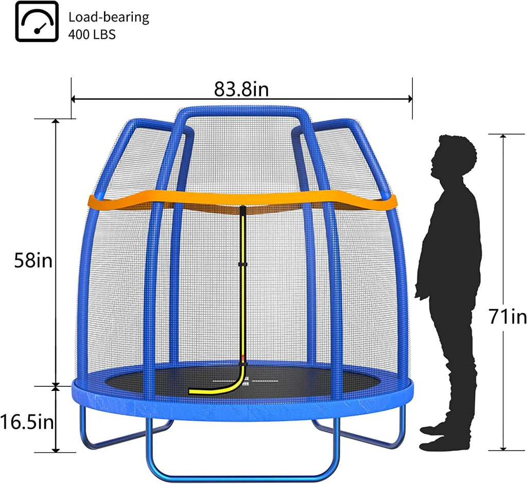 7 FT Trampoline with Enclosure Net & Safety Pad X433943