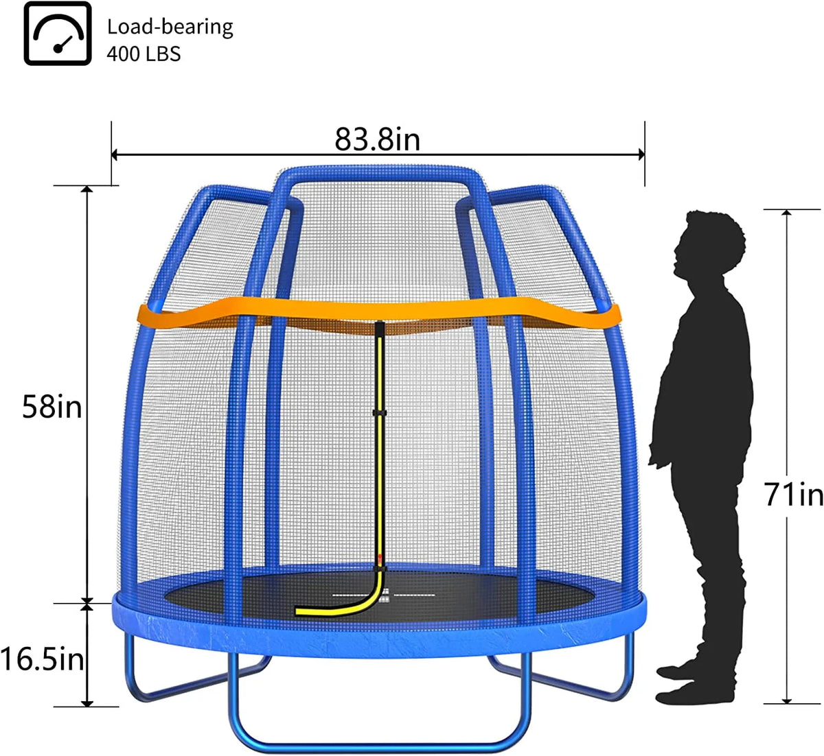 7 FT Trampoline with Enclosure Net & Safety Pad X433943