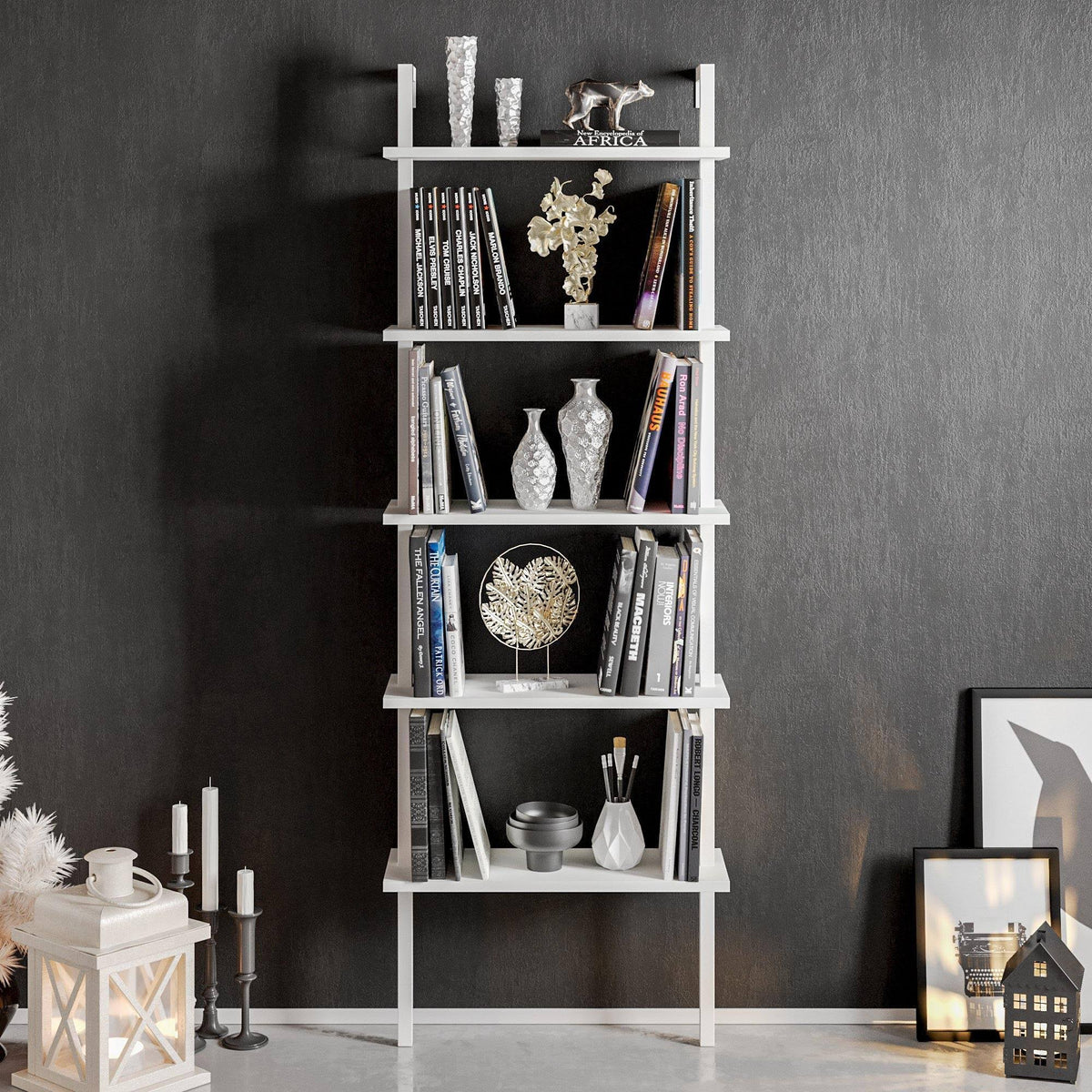 Tall Metal Wood Bookcase D720115