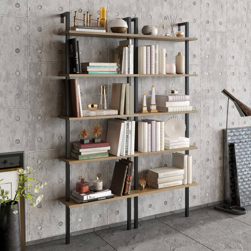 Tall Metal Wood Bookcase D720115