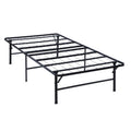 Full Size Low Profile Foldable Metal Bed Frame Black Y75818