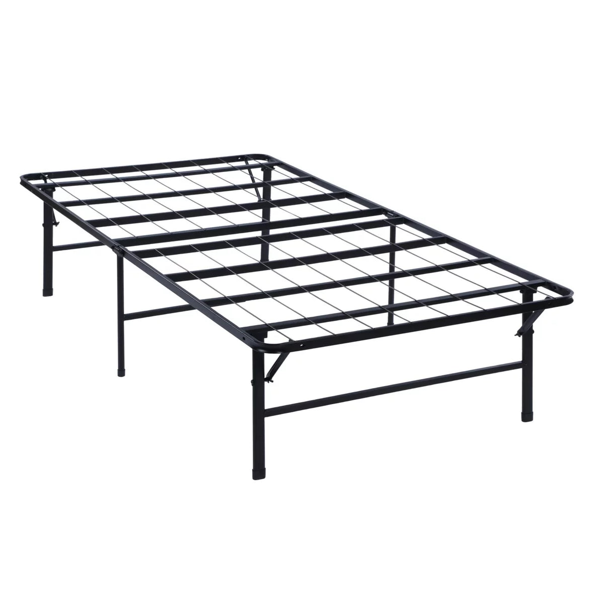 Full Size Low Profile Foldable Metal Bed Frame Black Y75818