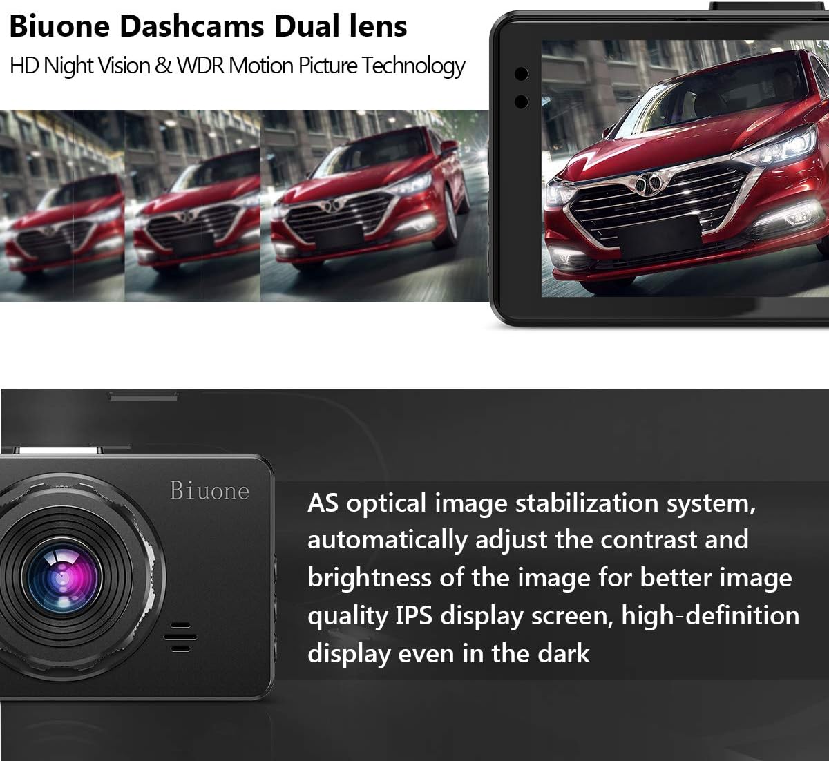 Dash Camera Front and Rear with 32G SD Card, 1080P FHD, Pack of 2 F1766