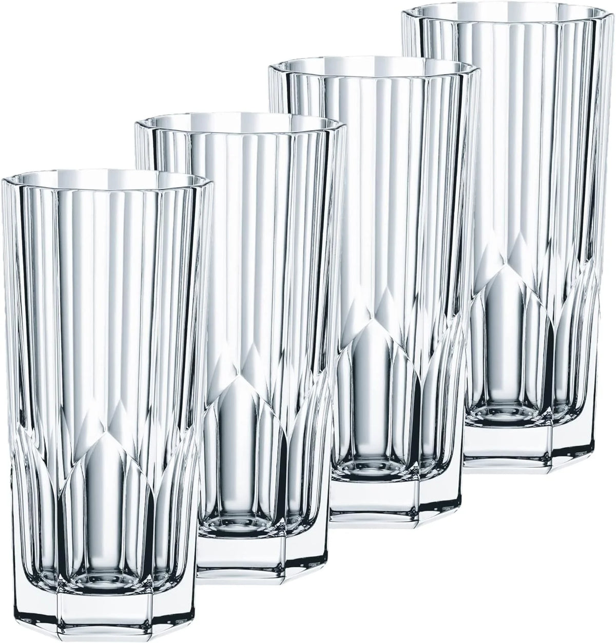Set Of 4 11- Ounce Crystal Highball Glasses H4536