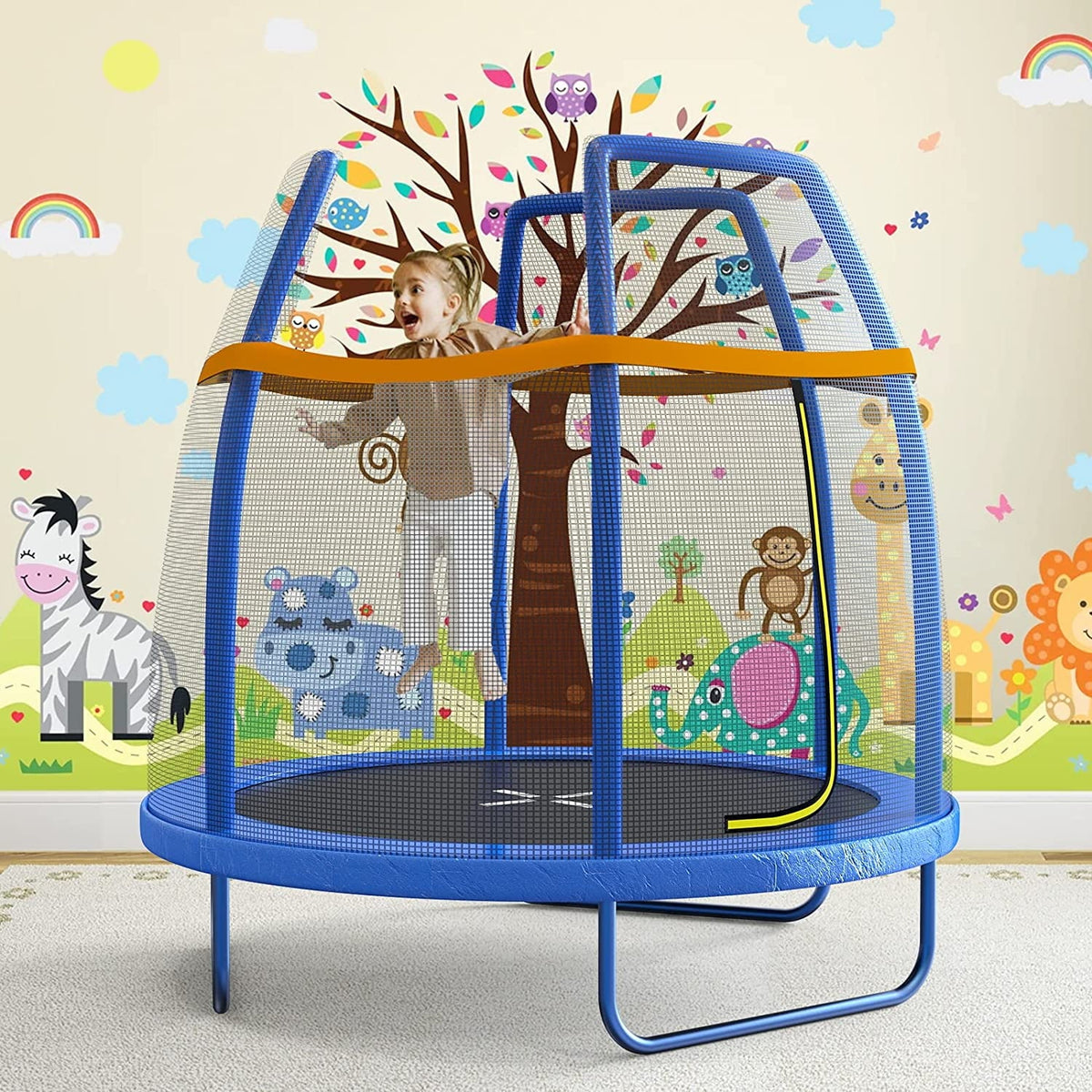 7 FT Trampoline with Enclosure Net & Safety Pad X433943