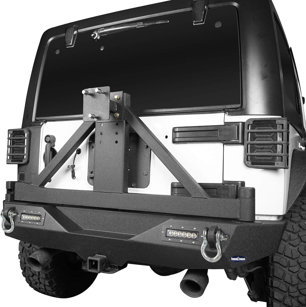 Steel Rear Bumper with Spare Tire Carrier & Hitch Receiver F4186