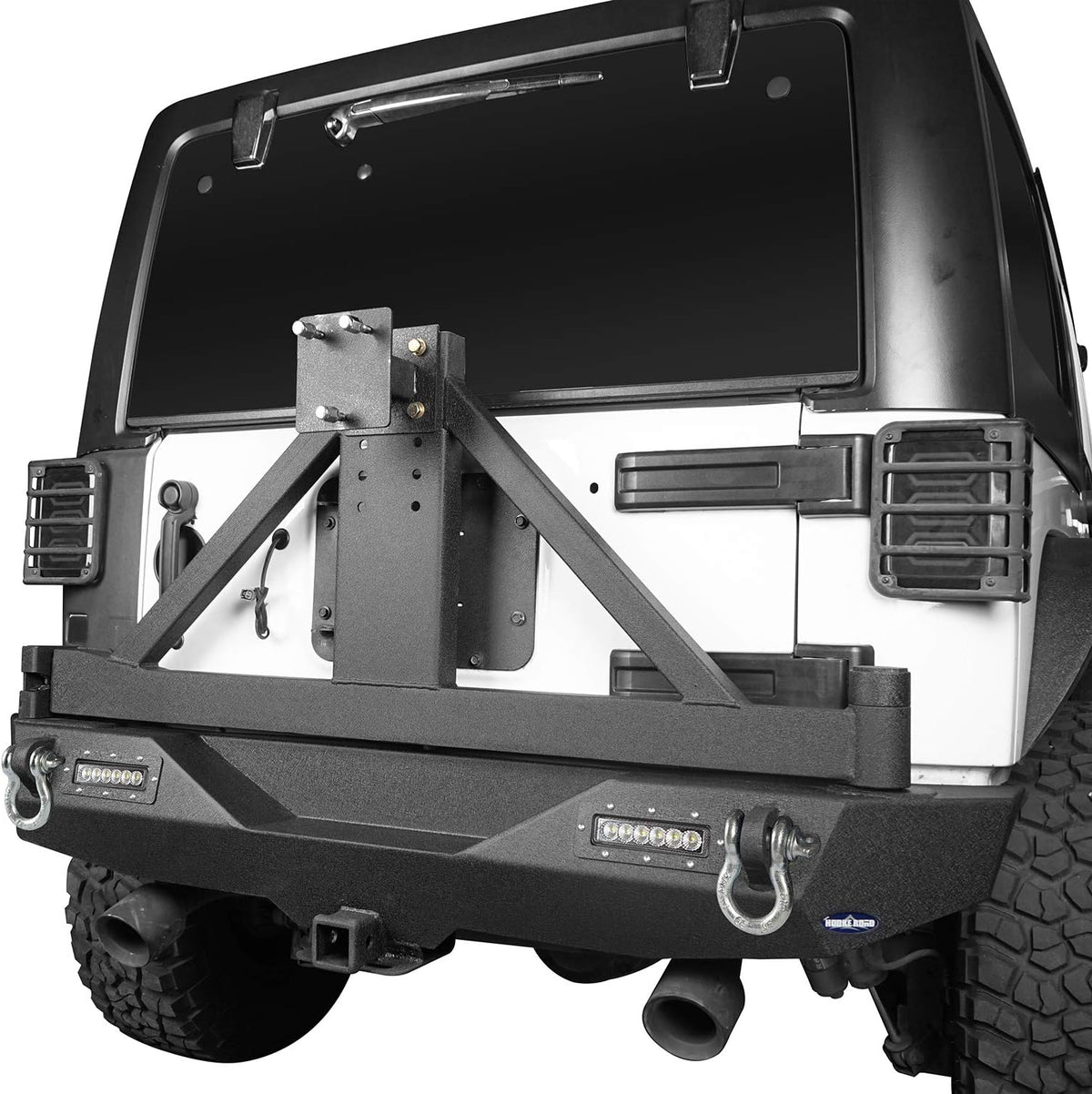 Steel Rear Bumper with Spare Tire Carrier & Hitch Receiver F4186