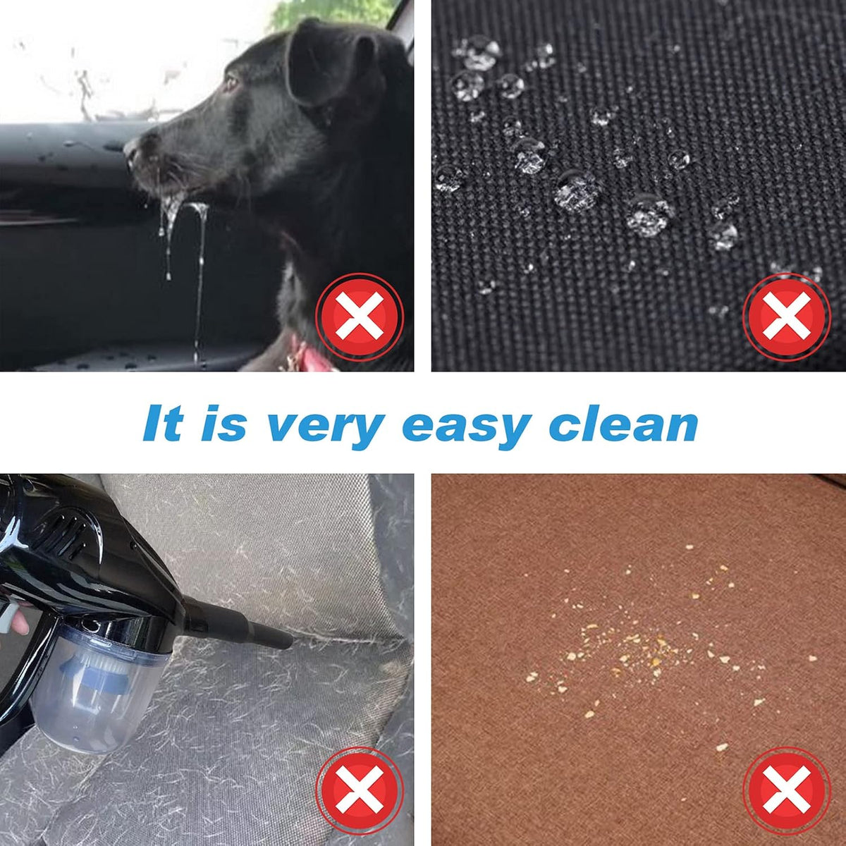 Large Foldable Waterproof Backseat Dog Car Seat Cover, Pack of 2 J697122