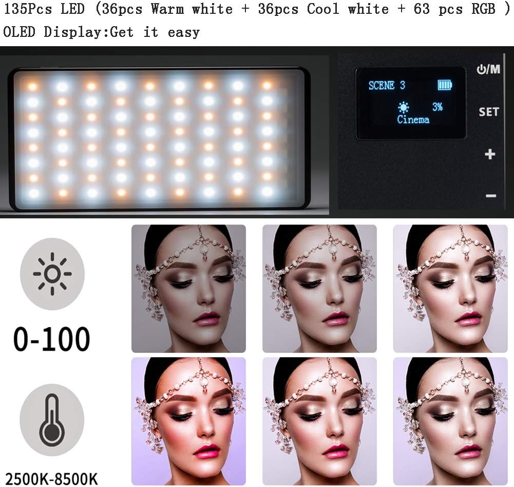 RGB Camera Video Light Panel with Battery Pack of 2 N81375