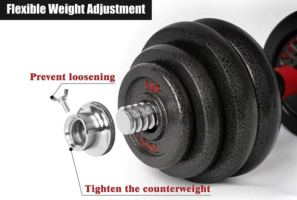 Adjustable Dumbbell Set 10-66 lbs with Weight Plates N862