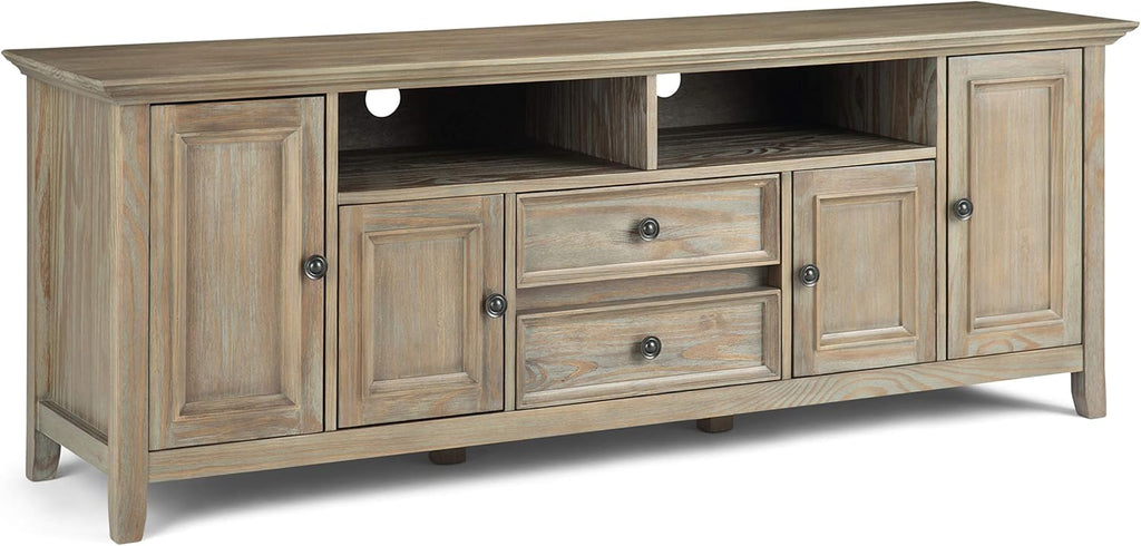 72 inch Solid Wood TV Media Stand with Storage Shelves and Cabinets B4138