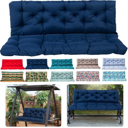 Waterproof 2-3 Seat Replacement Swing Seat Cushion with Backrest and Ties (40 * 60 in) Z467362