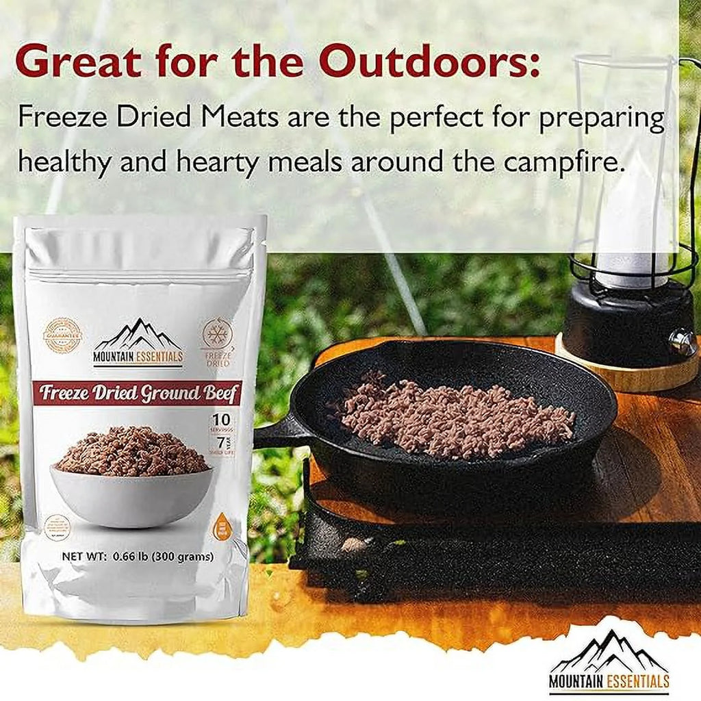 Freeze Dried Ground Beef Fully Cooked, Pack of 12, 10 serving F173286