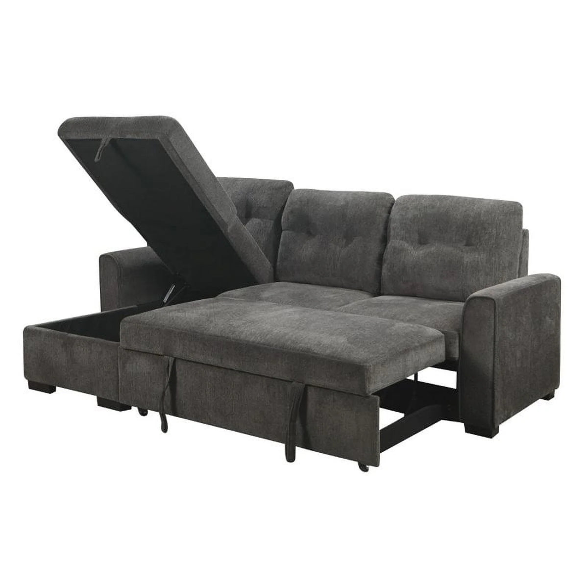 Dark Gray Chenille Reversible Sectional W206