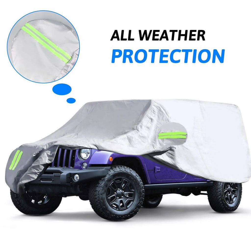 Silver Waterproof Full Car Cover for Jeep Wrangler 2 Door P214